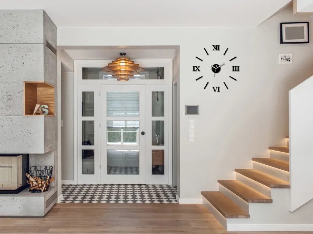 Nástěnné samolepící hodiny Numero 49 cm černé