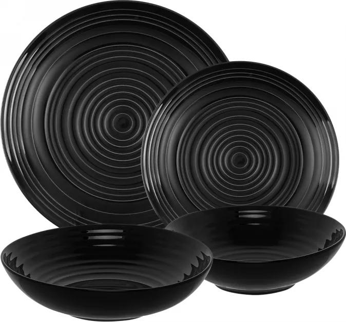 Lunasol - Porcelánový set čierny lesklý 19 ks - Gaya RGB (w0017)