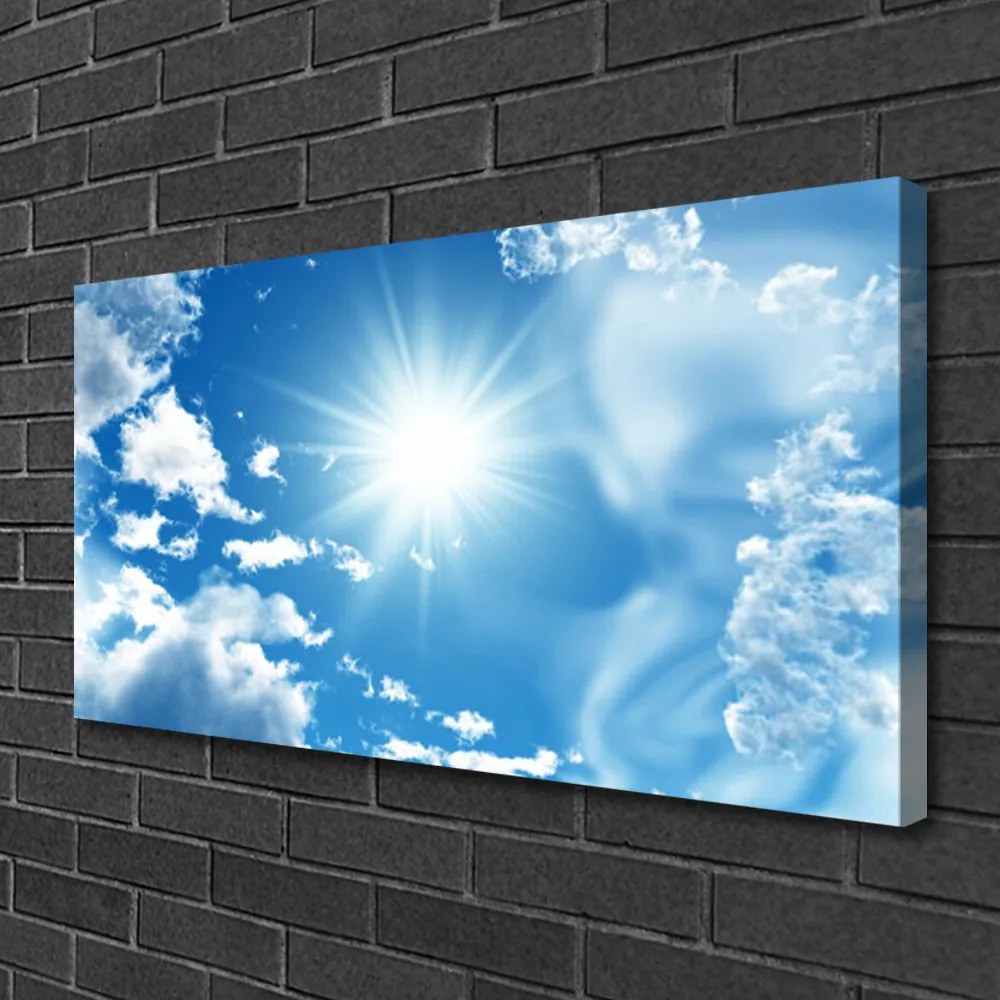Obraz Canvas Slnko mraky nebo modré 120x60 cm