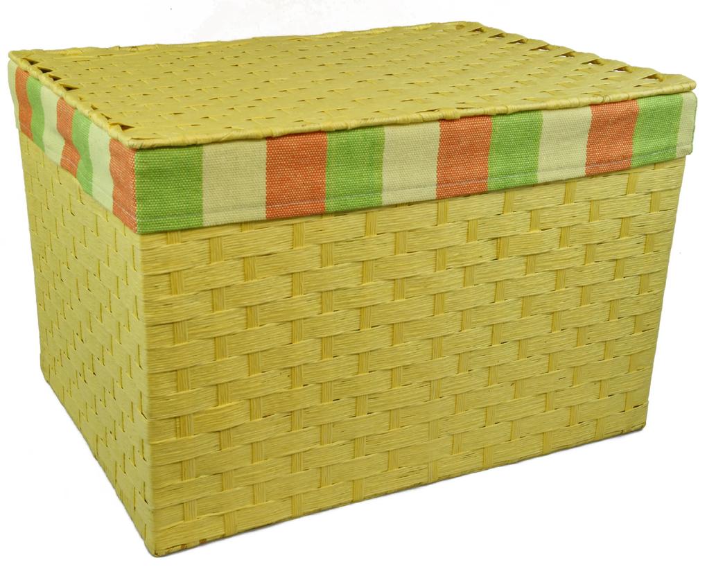 Úložný box s víkem žlutý Rozměry (cm): 43x32, v. 30
