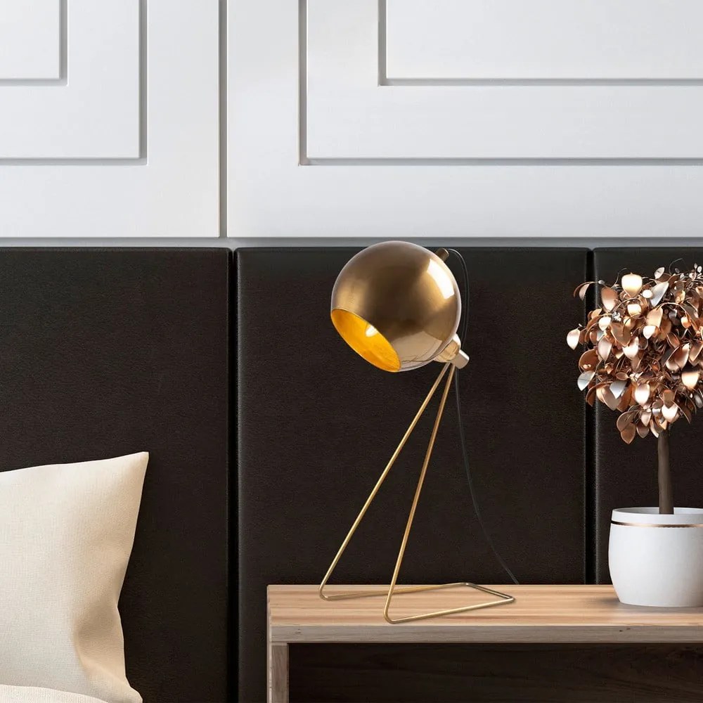 Stolová lampa v medenej farbe s kovovým tienidlom (výška 45 cm) Oala – Opviq lights