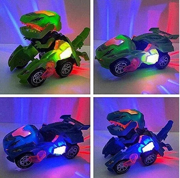 Zaparkorun Transformujúce sa dinosaurie auto s LED DYNOCAR - Modré