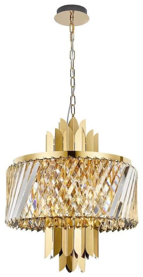 Luster na reťazi MARGOT 6xE14/40W/230V pr. 43 cm zlatá