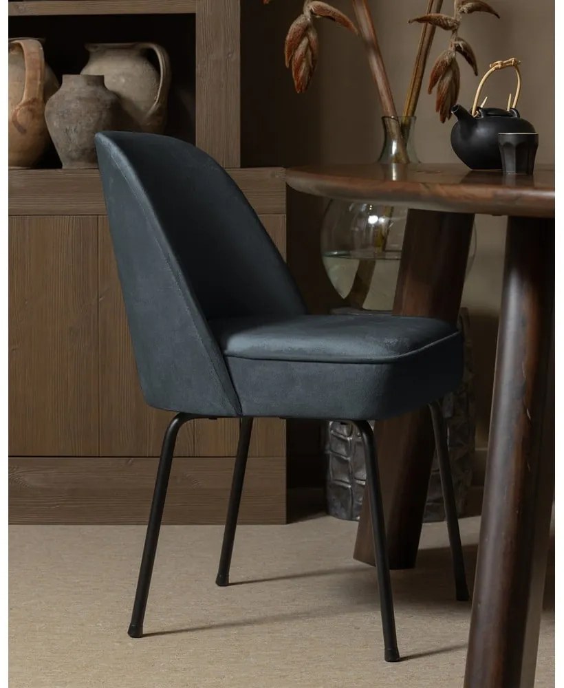 Modré zamatové jedálenské stoličky v súprave 2 ks Vogue – WOOOD