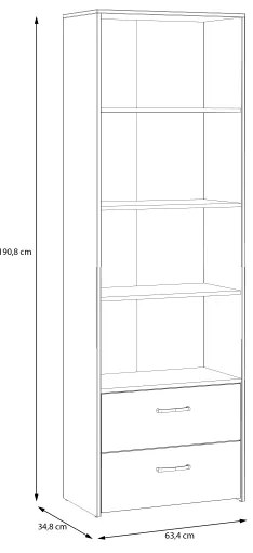 Knižnica URO dub artisan/biela