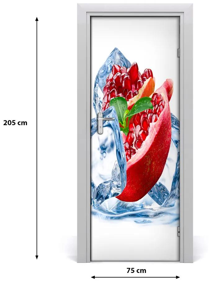 Fototapeta na dvere samolepiace granátové jablko a ľad 75x205 cm