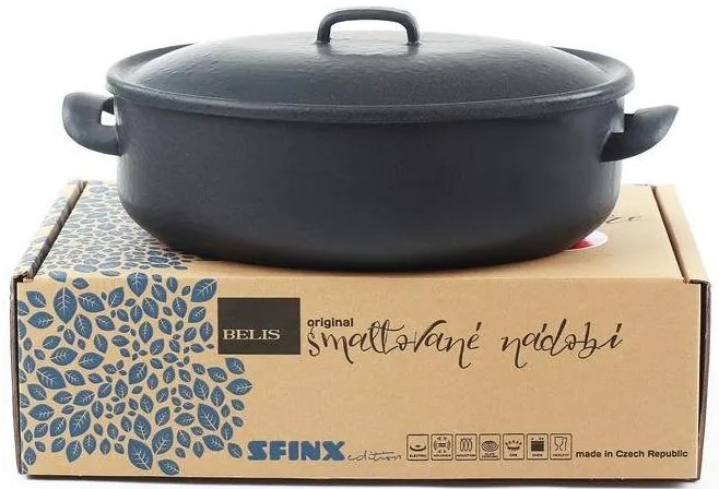BELIS Sfinx smaltovaný oválny pekáč 32 cm, 6,5 L