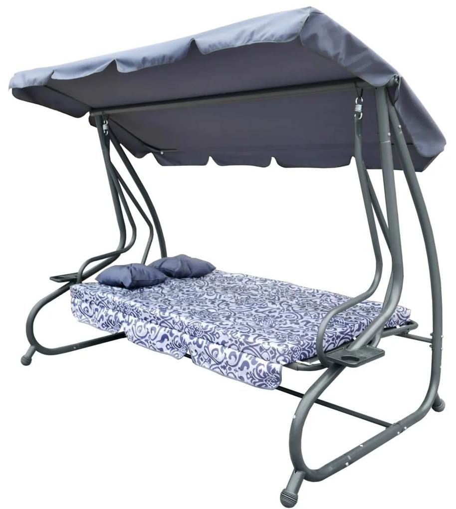RAMIZ Záhradná hojdačka Seat Textylina 2x1 - sivá, vzorovaná