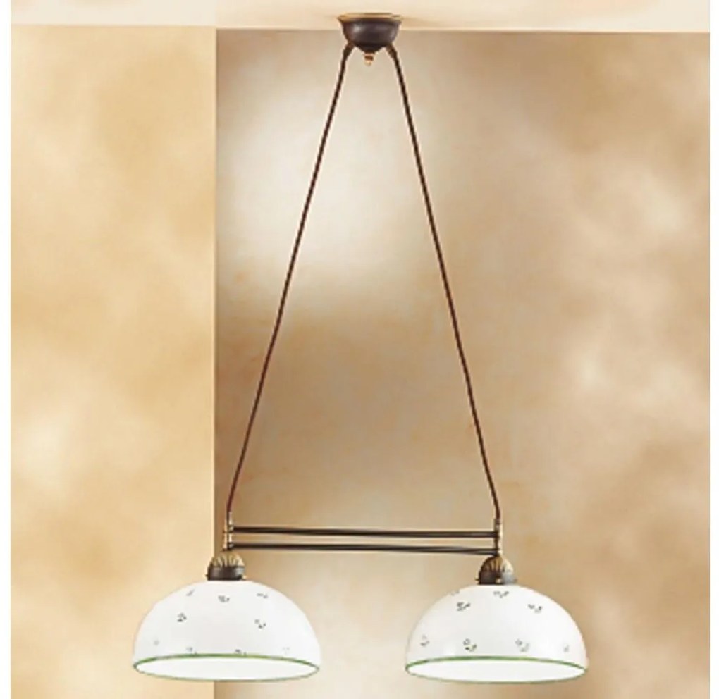 Kolarz 731.82.27 - Luster na lanku NONNA 2xE27/75W/230V zelená