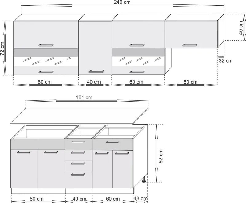 Kuchynská linka Scasi, dub sonoma/dub milano