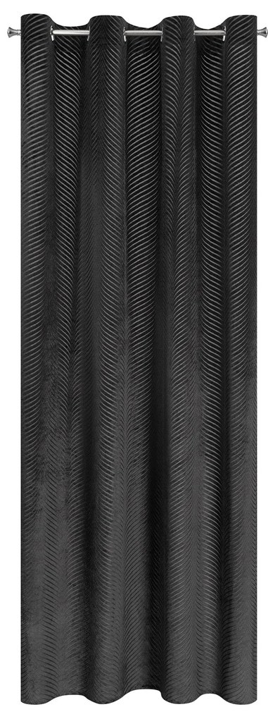 ZÁVES NA KRÚŽKOCH LUSSI 140X250 CM ČIERNA