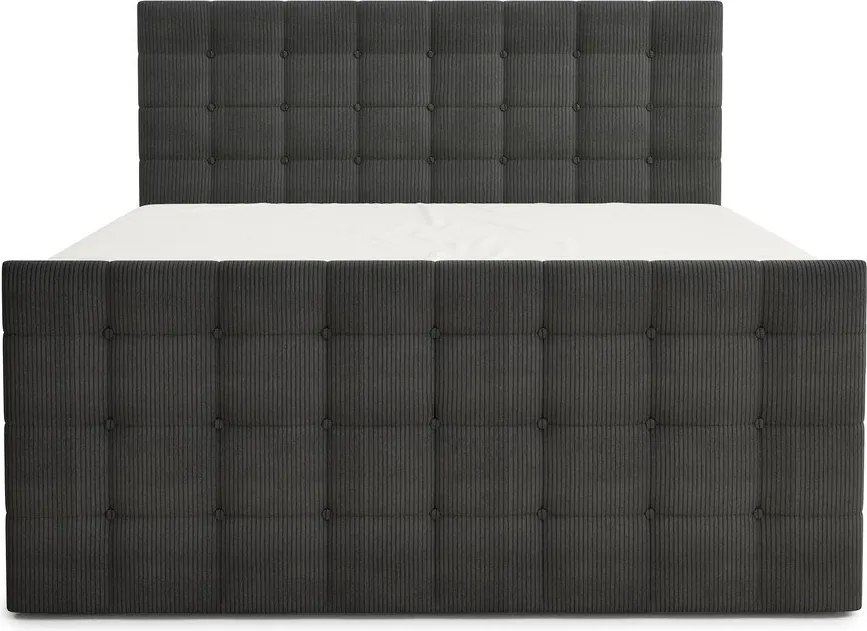 Antracitová boxspring posteľ s úložným priestorom 200x200 cm Tasca – Maison de Rêve