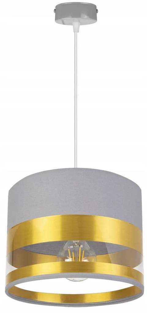Závesné svietidlo INTENSE GOLD, 1x textilné tienidlo (výber zo 6 farieb), (výber z 3 farieb konštrukcie)