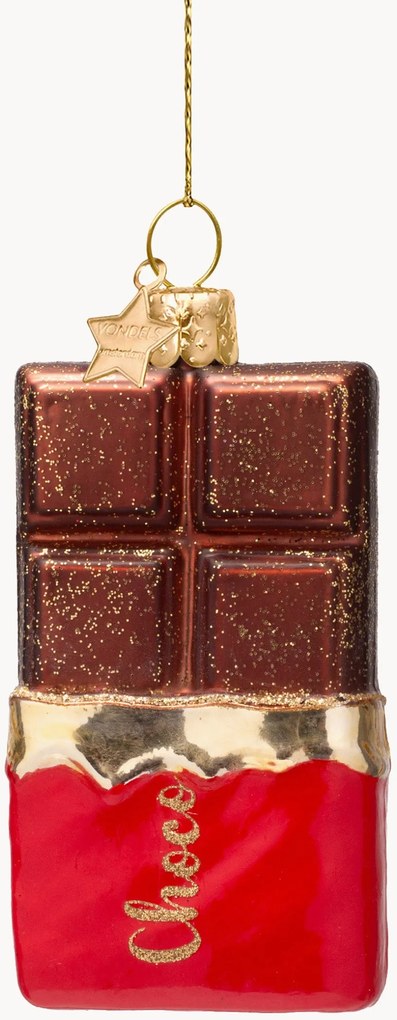 Ručne fúkaná vianočná ozdoba Chocolate Bar