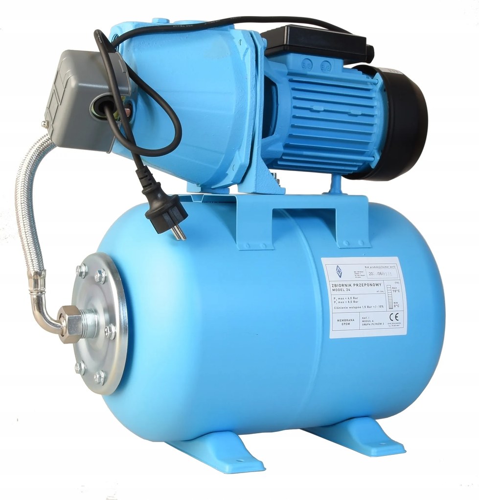 Hydrofor 24 L Nádrž Na Vodu Hydroforová Pumpa Jet 100 Sada 3600 L/h Výkon