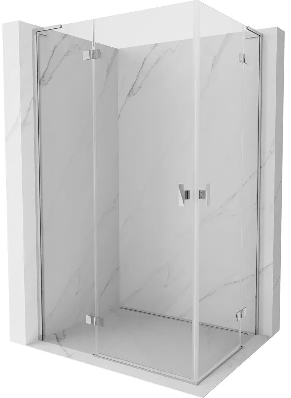 Mexen Mist-H L Duo, 2-krídlový sprchový kút 85 x 75 cm, číre sklo, chrómový profil, 8A5L-085L-075P-01-00