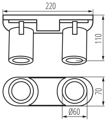 Kanlux 38961 - Bodové svietidlo LAURIN 2xGU10/10W/230V mosadz/čierna