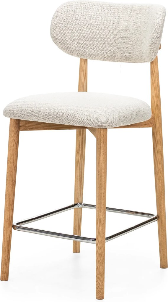 Barová židle Amalfi z masivu dub/krémová