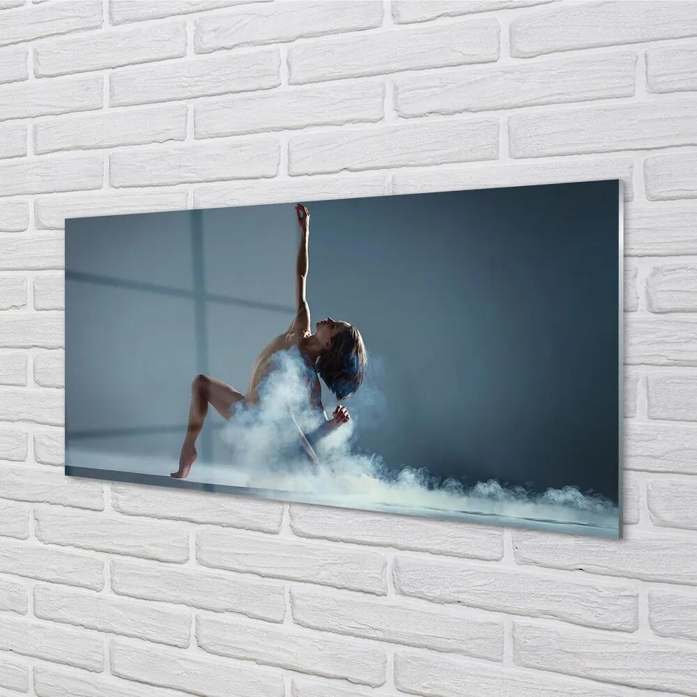 Sklenený obraz Žena tancuje dym 125x50 cm