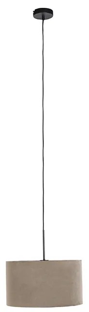 Závesné svietidlo s taupe zamatovým tienidlom so zlatom 35 cm - Combi