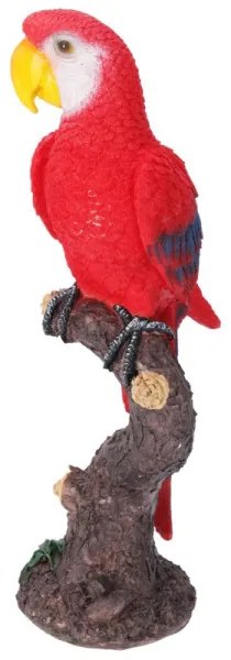 Papagáj na pni - červený 38 cm