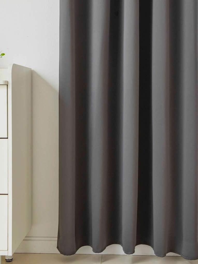 Blackout závesy Elias sivá – 140 × 280 cm (2 ks) - riasiaca stuha