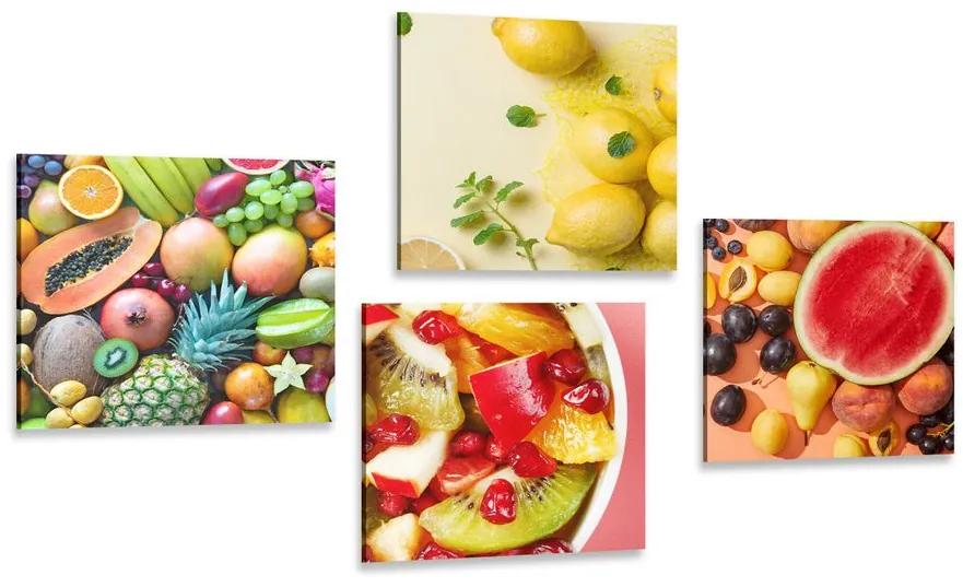 Set obrazov šťavnaté ovocie Varianta: 4x 60x60