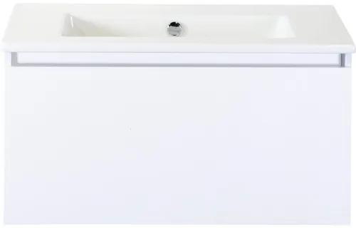 Kúpeľňový nábytkový set Sanox Frozen farba čela biela vysoko lesklá ŠxVxH 81 x 42 x 46 cm s keramickým umývadlom bez otvoru na kohút