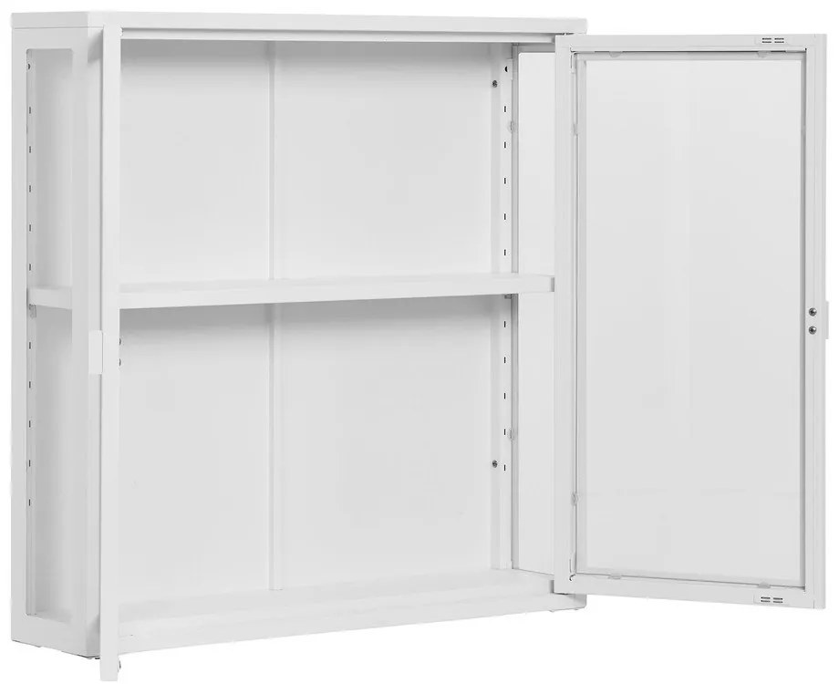 Biela kovová závesná vitrína 80x80 cm Brisbane – House Nordic