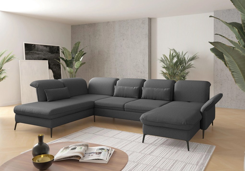 XXXLutz SEDACIA SÚPRAVA, textil, tmavosivá Sit & More - Sedačky - 00014401182P