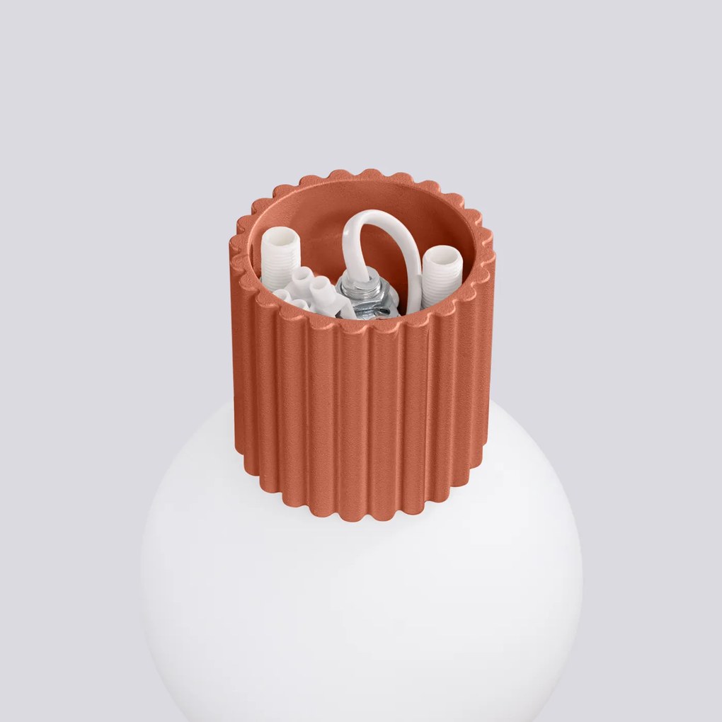 Nástenné svietidlo Halo, 1x biele sklenené tienidlo, ro