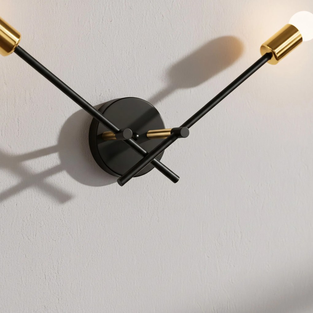 Toolight Toolight, nástenné svietidlo 2xE27 APP1119-2W, čierna-zlatá, OSW-01642