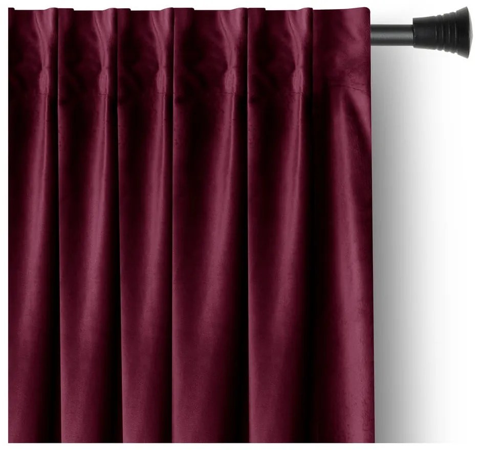 Vínovočervený zamatový dimout záves 140x245 cm Pleat – Restilo