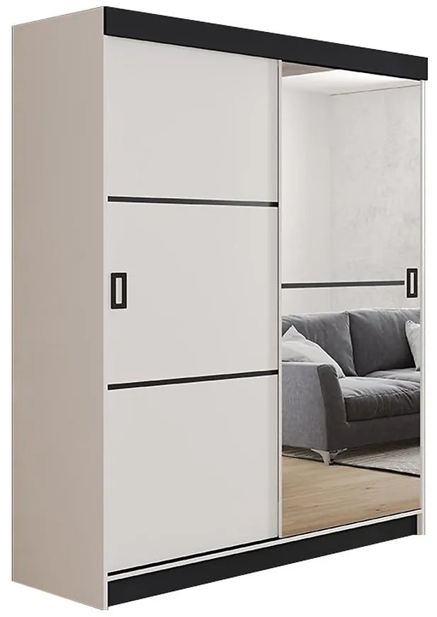 Skriňa Retro 2l 138 zrkadlo biely