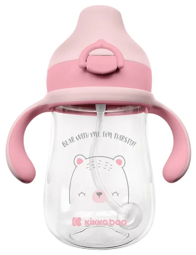 Hrnček so silikónovým náustkom 300ml 6m+ Bear with me Pink