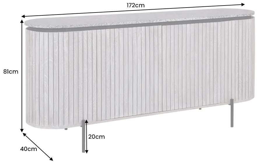 Dizajnová komoda Xeraphina 172 cm sivé mango