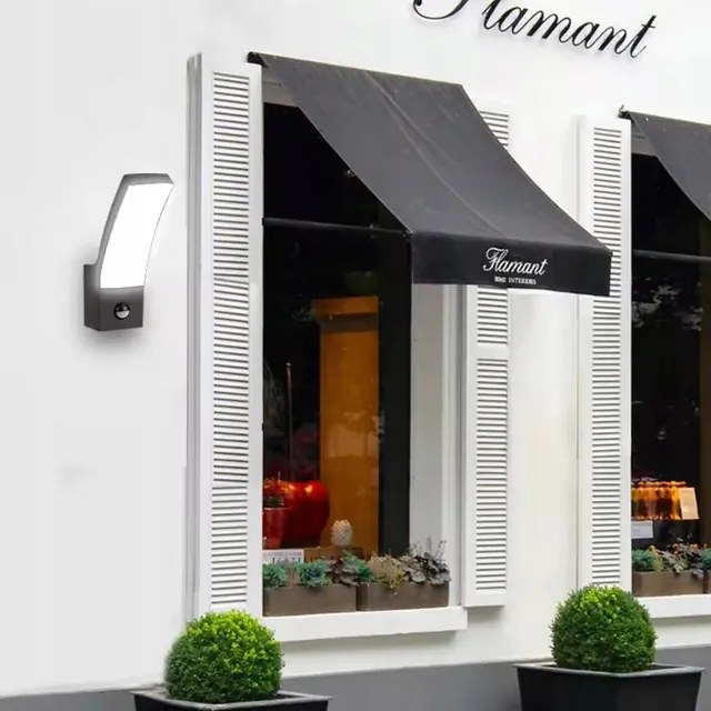 BERGE LED nástenné svietidlo 12W - 800lm - vonkajšie s pohybovým čidlom