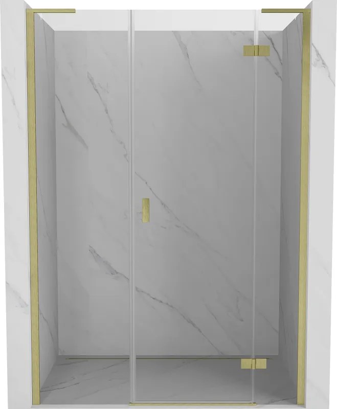 Mexen Mist-H L, 1-krídlové sprchové dvere pravé 120 cm, číre sklo, zlatý matný profil, 8A5L-120-001-55-00-P