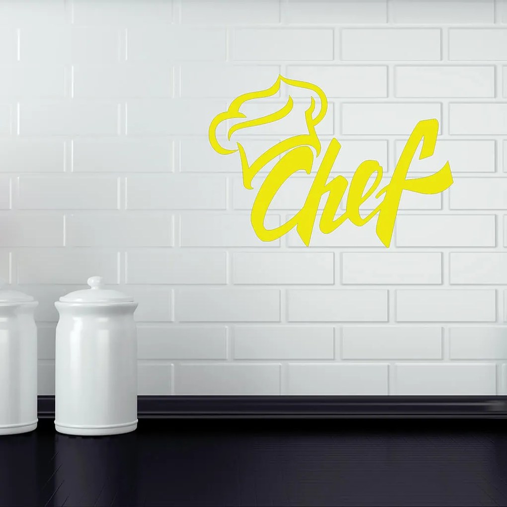 Veselá Stena Samolepka Chef Farba: červená, Veľkosť: 100 x 69 cm