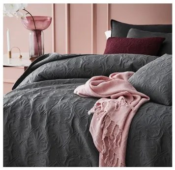 Sammer Prešívaný kvalitný prehoz na posteľ v tmavosivej farbe 200x220 cm 5908224066923