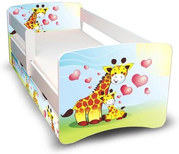 MAXMAX Detská posteľ so zásuvkou 160x70 cm - žirafky II. 160x70 pre všetkých ÁNO