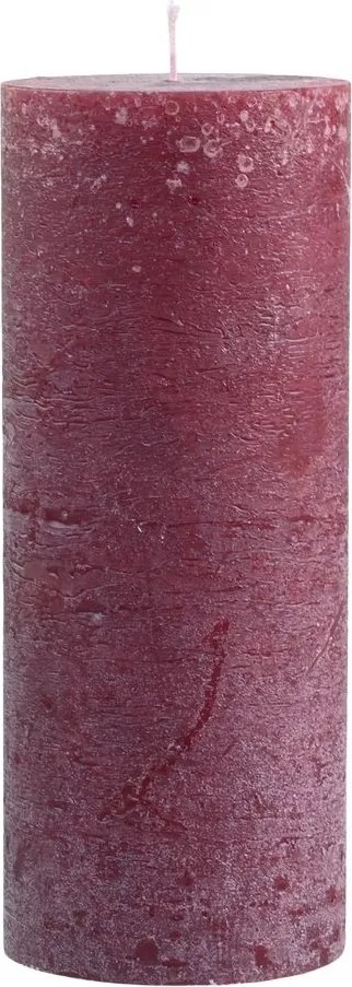Červená široká sviečka Rustic pillar red - Ø 10*25cm/ 150h
