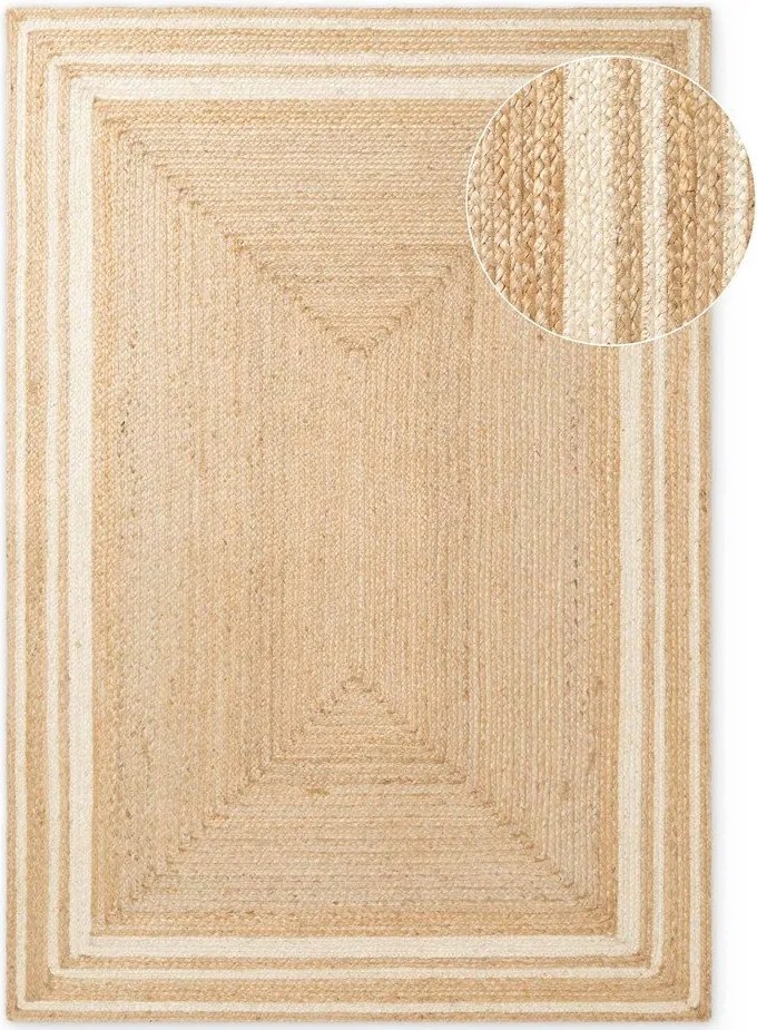 Krémovobiely/v prírodnej farbe obojstranný/ručne tkaný jutový koberec 160x230 cm Jutta – Hanse Home
