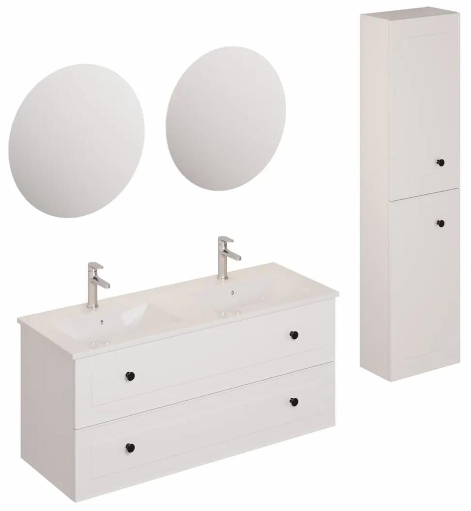 Kúpeľňová zostava s umývadlom vrátane umývadlovej batérie, vtoku a sifónu Naturel Forli biela KSETFORLI6