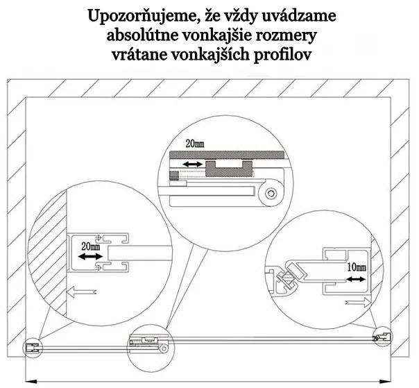 D‘Eluxe - SPRCHOVÉ DVERE - Sprchové dvere SINGLE LU55 0-xcm sprchové dvere pivotové jednokrídlové číre 8 chróm univerzálna - ľavá/pravá 100 195 100x195 58