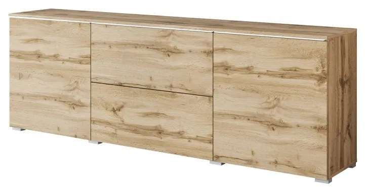 TV skrinka Sawoti 181, Farby: biela / biely lesk, Osvetlenie: osvetlenie LED biele