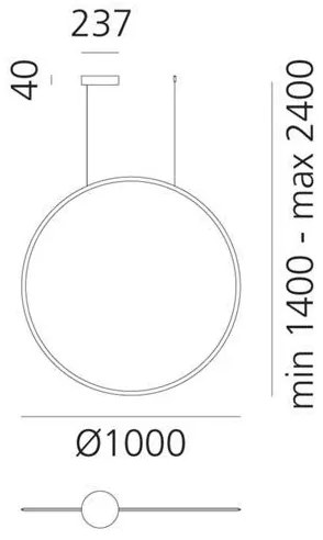 Artemide 1993060APP-LED St. luster na lanku DISCOVERY LED/60W/230V 3000K bronzová