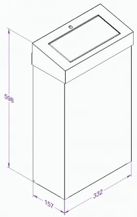 Závesný odpadkový kôš s vekom Stella II, 27 l, matný nerez