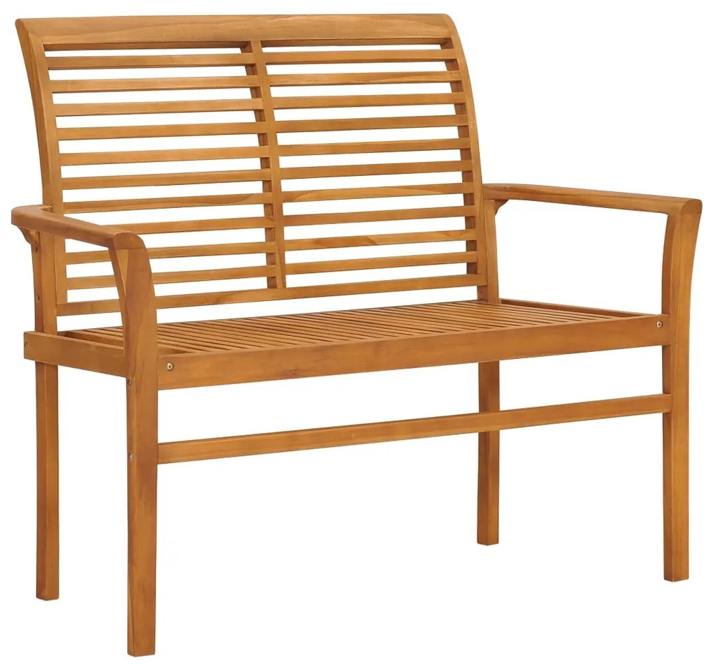 vidaXL Záhradná lavička a čierna podložka 112 cm teakový masív