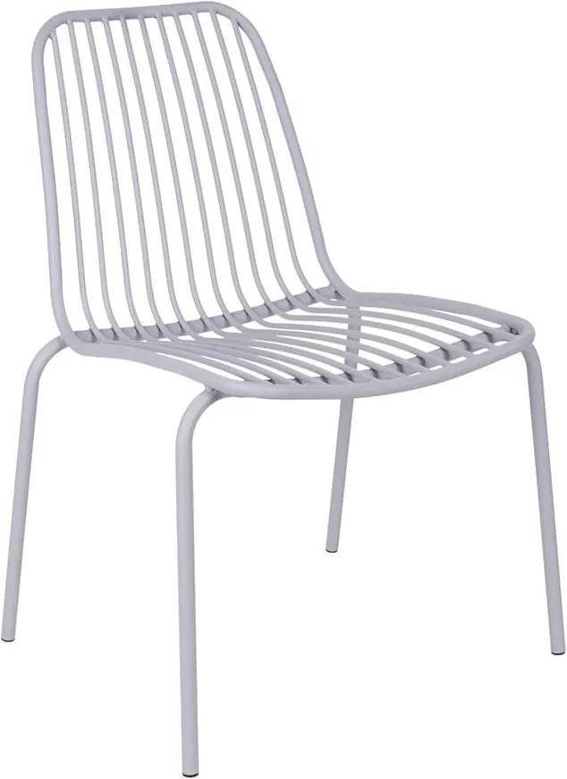LEITMOTIV Sada 2 ks: Exteriérová stolička Lineate Metal šedá 43 × 43 × 84 cm